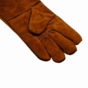Set manusi protectie pentru gratar KLUGMEISTER KY360180AST, material piele, culoare maro - Img 2