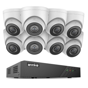Sistem performant de supraveghere video ANNKE N98PBL+I51DS*8, PoE, NVR 8 canale, 8 camere tip Turret interior/exterior 5MP, Ultra HD/2k+, vedere nocturna IR, audio, rezistent la intemperii - Img 4