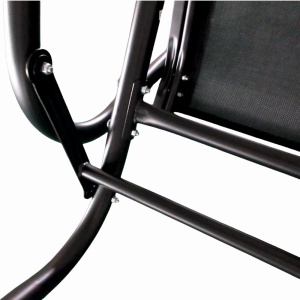 Banca pentru terasa/gradina din otel si plasa KLUGMEISTER KJF2379, dimensiuni 120x71x86 cm, culoare neagra - Img 4
