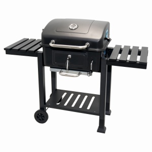 Gratar pe carbuni KLUGMEISTER FT01-017, material otel (husa inclusa), cu tava pentru cenusa, capac si roti de deplasare, suprafata gatire 54x43 cm - Img 2