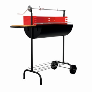 Gratar pe carbuni KLUGMEISTER KY1817ZL, material otel, cu rotisor si roti deplasare, suprafata gatire 65x39 cm - Img 2