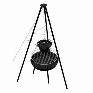 Gratar pe carbuni KLUGMEISTER KY23020A, material otel, suspendat, cu trepied, diametru 49 cm