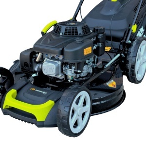 Masina autopropulsata pentru tuns gazonul Mesterino Tools MTBJXPM53N-224 cu motor LONCIN 224cc, 6.1CP, diametru taiere 533mm/21inch, 8 inaltimi de taiere, roti fata 8 inch, roti spate 11 inch, sac colector 60l colectare, evacuare lateral si mulcire - Img 4