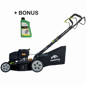 Masina tuns iarba/gazon autopropulsata MESTERINO BJXSM43-139, motor LONCIN 4 timpi, 3.3 cai, sasiu metal, latime taiere 43 cm, 8 nivele de taiere, sac colector 45 litri - Img 2