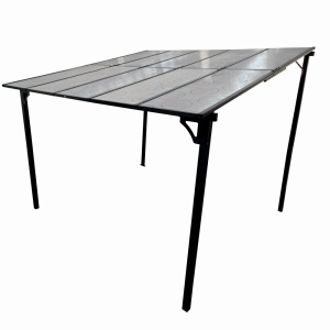 Pergola pentru terasa/gradina din otel si aluminiu KLUGMEISTER KJF4133, dimensiuni 300x300x250/190 cm, culoare gri