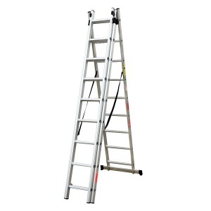 Scara combinata din aluminiu 3X9 trepte MESTERINO TOOLS MTJL207-3X9, 5.93 metri, greutate maxima 115 kg
