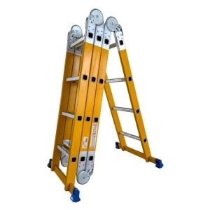 Scara multifunctionala din fibra de sticla MESTERINO TOOLS MTJL-404B, 4x4 trepte, 4.72 metri, greutate maxima suportata 150 kg - Img 2