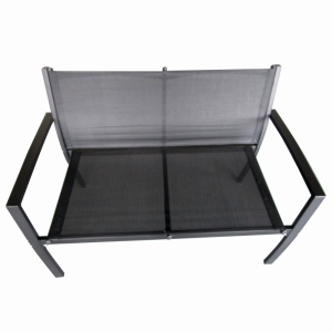 Set mobilier terasa/gradina KLUGMEISTER KJFT079, doua fotolii + canapea + masuta din sticla securizata, culoare neagra - Img 4