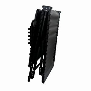 Sezlong pliabil din otel 189x59x34 cm din otel si fir textilene MESTERINO KJF3797, culoare neagra - Img 4
