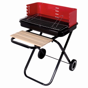 Gratar pe carbuni KLUGMEISTER KY28020F, material otel, cu roti deplasare, gratar detasabil, raft frontal, suprafata gatire 53x35 cm - Img 2