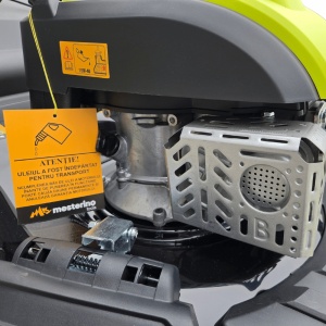 Masina autopropulsata pentru tuns gazonul Mesterino Tools MTBJXPM46N-169 cu motor QL170, 4CP, diametru taiere 457mm/18inch, 8 inaltimi de taiere, roti fata 8 inch, roti spate 11 inch, sac colector 60l colectare, evacuare lateral si mulcire - Img 6