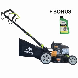 Masina tuns iarba/gazon autopropulsata MESTERINO BJXSM41-139, motor LONCIN 4 timpi, 3.3 cai, sasiu metal, latime taiere 41 cm, 8 nivele de taiere, sac colector 45 litri - Img 2