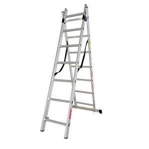 Scara combinata din aluminiu 2X7 trepte, MESTERINO TOOLS MTJL206-2X7, 3.22 metri, greutate maxima suportata 115 kg