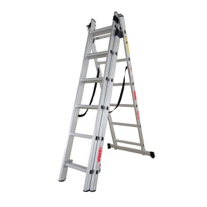 Scara combinata din aluminiu 3X6 trepte MESTERINO TOOLS MTJL207-3X6, 3.4 metri, greutate maxima suportata 115 kg - Img 2