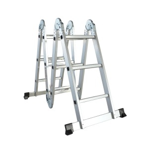 Scara multifunctionala din aluminiu cu balama 4X3 trepte MESTERINO TOOLS MTJL202-4X3, 3.55 metri, greutate maxima 150 kg - Img 2