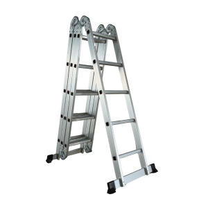 Scara multifunctionala din aluminiu cu balama MESTERINO TOOLS MTJL201-4X5, 4X5 trepte, 5.8 metri, greutate maxima suportata 150 kg - Img 2
