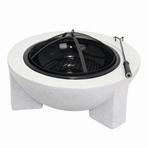 Semineu pentru terasa KLUGMEISTER KY7347FP, material otel cu baza din oxid de magneziu, dimensiuni 73x73x46 cm