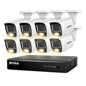 Sistem performant de supraveghere video ANNKE DW81KN+CR1CV*8, DVR 8 canale hibrid, 8 camere tip Bullet interior/exterior, 5MP, Ultra HD/2k+, lumina duala IR si alba, vedere nocturna, audio, rezistent la intemperii - Img 2
