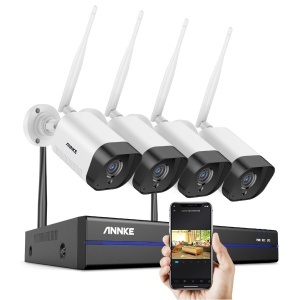 Sistem performant de supraveghere video WiFi ANNKE N48WHR+I71GK*4, NVR 8 canale, 4 camere tip Bullet 3MP, Super HD, vedere nocturna IR, audio, rezistent la intemperii - Img 4