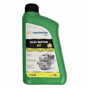 Ulei motor 4T premium pentru utilaje de gradina si mica mecanizare MESTERINO TOOLS MT-UMP-4T, volum 1 litru