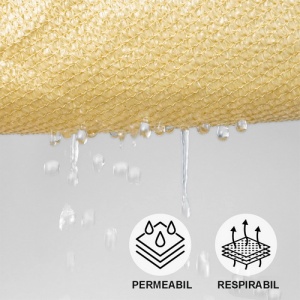 Umbrar/prelata de soare patrata din PE, MESTERINO PE1800303 3 m X 3 m, densitate 180g/mp, culoare bej, protectie UV - Img 3