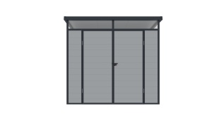 Casuta / magazie de gradina premium din material plastic, KLUGMEISTER Toya B Gri, dimensiuni 238x191x215 cm, cu baza metalica - Img 2