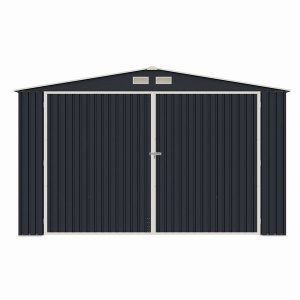 Garaj / depozit metalic MESTERINO S1004-C, gri/bej, 380x540x232 cm, cu usa dubla - Img 2