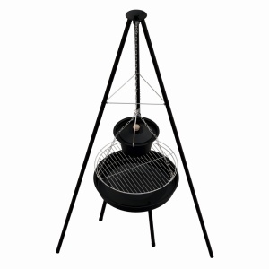 Gratar pe carbuni KLUGMEISTER KY23020A, material otel, suspendat, cu trepied, diametru 49 cm - Img 2