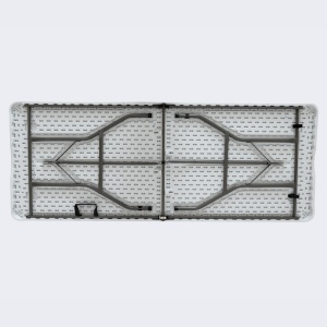 Masa pliabila 4 persoane din otel si HDPE MESTERINO KJC2061,180x70x74 cm, culoare alba - Img 2