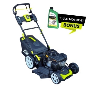 Masina autopropulsata pentru tuns gazonul Mesterino Tools MTBJXPM51N-224 cu motor LONCIN 224cc, 6.1CP, diametru taiere 508mm/20inch, 8 inaltimi de taiere, roti fata 8 inch, roti spate 11 inch, sac colector 60l colectare, evacuare lateral si mulcire - Img 2