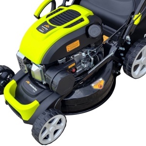 Masina autopropulsata pentru tuns gazonul Mesterino Tools MTBJXSM41N-149 cu motor QL150, 3.3CP, diametru taiere 406mm/16", 8 inaltimi de taiere, roti fata 6 inch, roti spate 8 inch, colectare spate, sac colector 50l - Img 5