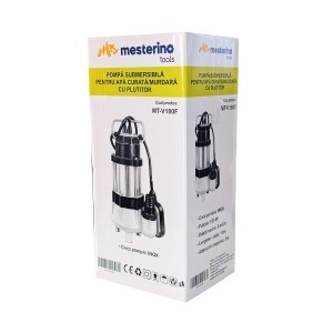 Pompa submersibila pentru apa curata/murdara cu plutitor MESTERINO TOOLS MT-V180F, 180W, corp INOX, 8 m3/h, adnacime maxima 5 m, cablu 10 m - Img 3