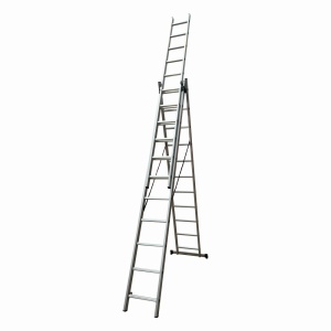 Scara combinata din aluminiu MESTERINO TOOLS JL-207-3X11, 7.6 metri, 3x11 trepte, greutate maxima 150 kg