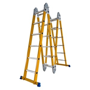 Scara multifunctionala din fibra de sticla MESTERINO TOOLS MTJL-406B, 4x6 trepte, 6.96 metri, greutate maxima suportata 150 kg - Img 3