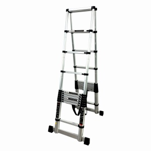 Scara telescopica din aluminiu dubla MESTERINO TOOLS JL-101-2X3.2, 3.2+3.2 metri, 2x11 trepte, greutate maxima 150 kg - Img 2