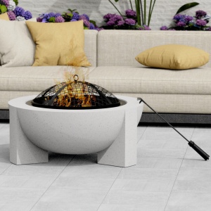 Semineu pentru terasa KLUGMEISTER KY7347FP, material otel cu baza din oxid de magneziu, dimensiuni 73x73x46 cm - Img 3