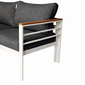 Set mobilier terasa/gradina KLUGMEISTER KJFA003, coltar 5 locuri si masa cu cadru de aluminiu, culoare gri - Img 4
