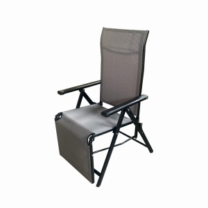Sezlong pliabil de gradina din otel KLUGMEISTER KJF3792, pliabil, dimensiuni 165x48x115 cm, culoare gri - Img 2