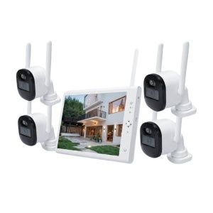 Sistem performant de supraveghere video ANNKE N44WEV+I41DM*4, NVR cu ecran 10 inch, 4 camere interior/exterior 5MP, Ultra HD/2k+, vedere nocturna IR, rezistent la intemperii