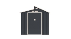 Casuta / magazie de gradina premium metalica, MESTERINO Oscar B Gri/Bej, dimensiuni 220x193x214 cm, cu baza metalica - Img 2