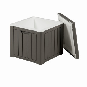 Lada depozitare pentru terasa/gradina din HDPE KLUGMEISTER KJF3146, 42x42x40.1 cm, volum 37 litri, culoare gri - Img 2