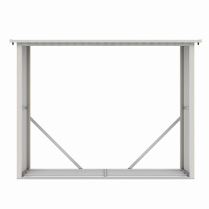 Magazie de lemne, pentru depozitare ideala, din metal zincat vopsit MESTERINO WA-B, Gri/Bej, dimensiuni 242x89x190 cm - Img 2