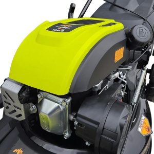 Masina autopropulsata pentru tuns gazonul Mesterino Tools MTBJXPM46N-169 cu motor QL170, 4CP, diametru taiere 457mm/18inch, 8 inaltimi de taiere, roti fata 8 inch, roti spate 11 inch, sac colector 60l colectare, evacuare lateral si mulcire - Img 10