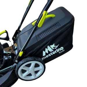 Masina autopropulsata pentru tuns gazonul Mesterino Tools MTBJXPM53N-224 cu motor LONCIN 224cc, 6.1CP, diametru taiere 533mm/21inch, 8 inaltimi de taiere, roti fata 8 inch, roti spate 11 inch, sac colector 60l colectare, evacuare lateral si mulcire - Img 5
