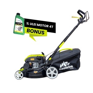 Masina autopropulsata pentru tuns gazonul Mesterino Tools MTBJXSM41N-149 cu motor QL150, 3.3CP, diametru taiere 406mm/16", 8 inaltimi de taiere, roti fata 6 inch, roti spate 8 inch, colectare spate, sac colector 50l - Img 2