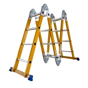 Scara multifunctionala din fibra de sticla MESTERINO TOOLS MTJL-404B, 4x4 trepte, 4.72 metri, greutate maxima suportata 150 kg - Img 3