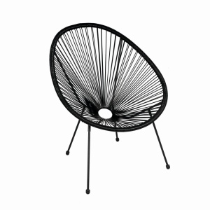 Scaun terasa MESTERINO JFC038 72x74x86 cm, structura din otel, sezut din ratan, culoare neagra - Img 2