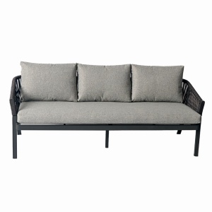 Set mobilier terasa/gradina KLUGMEISTER KJFT3407, 4 piese cu cadru de aluminiu, perne incluse, culoare gri - Img 3