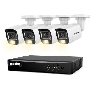 Sistem performant de supraveghere video ANNKE DW81KN+CR1CV*4, DVR 8 canale Hibrid, 4 camere tip Bullet interior/exterior 5MP, Ultra HD/2k+, lumina duala IR si alba, vedere nocturna, audio, rezistent la intemperii - Img 3