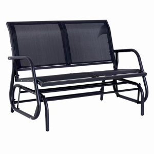 Banca pentru terasa/gradina din otel si plasa KLUGMEISTER KJF2379, dimensiuni 120x71x86 cm, culoare neagra - Img 2